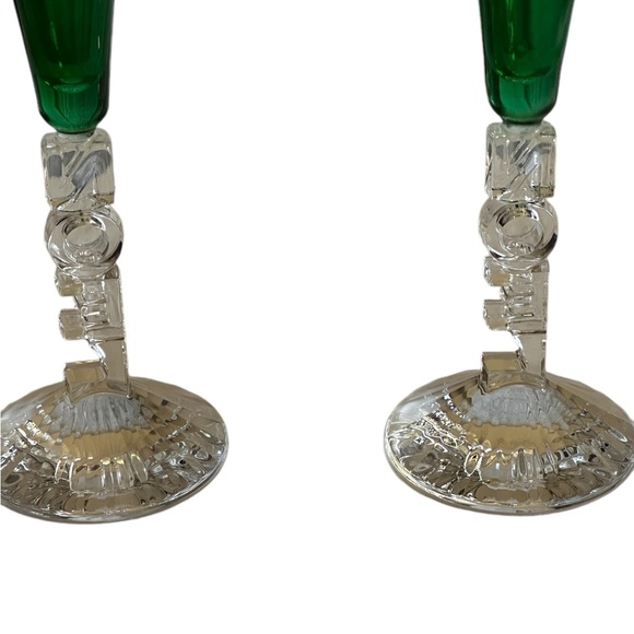 CRISTAL D’ARQUES 2CHAMPAGNE FLUTES NOEL FESTIVE CHRISTMAS - Picture 4 of 16